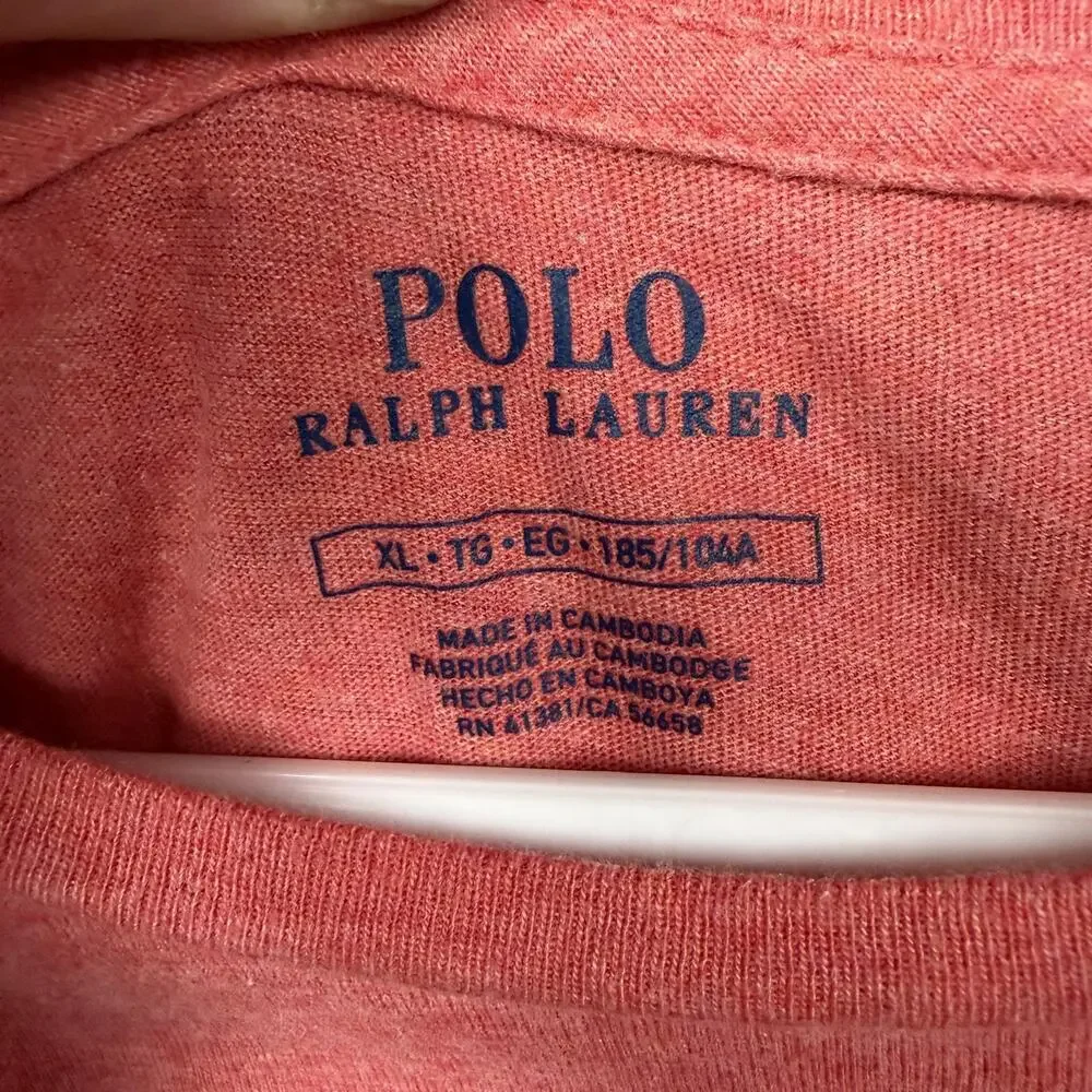 Polo Ralph Lauren T-Shirt Mens XL Gray Red 2 Pack Cotton Pony Logo Crewneck